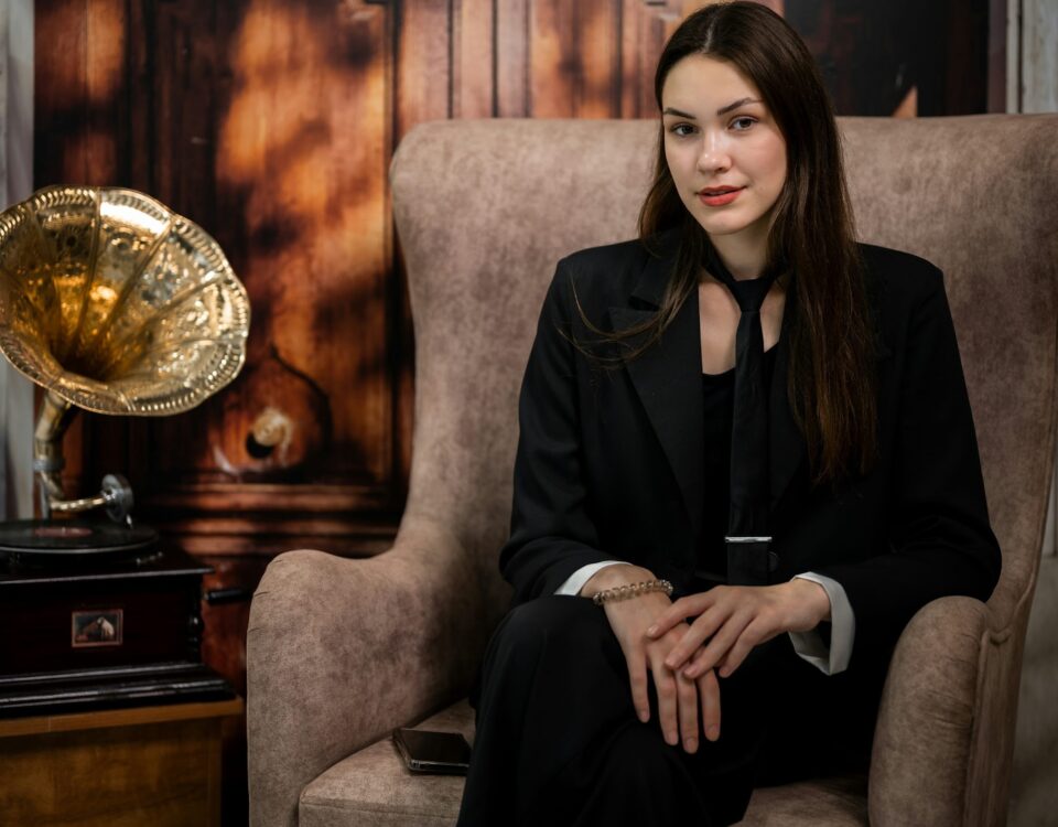 russian women's rights, A woman sitting in a chair in a room