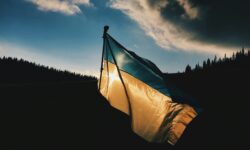 blue and yellow striped country flag