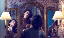 woman in blue long sleeve shirt